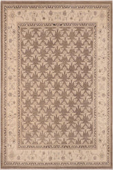 handmade Transitional Kafkaz Brown Beige Hand Knotted RECTANGLE 100% WOOL area rug 8 x 10
